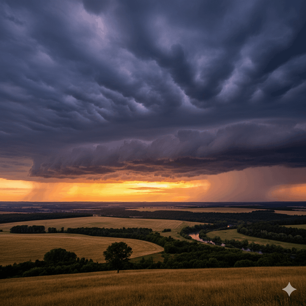 riesige Wolken Himmel Horizont Mammatus-Wolken